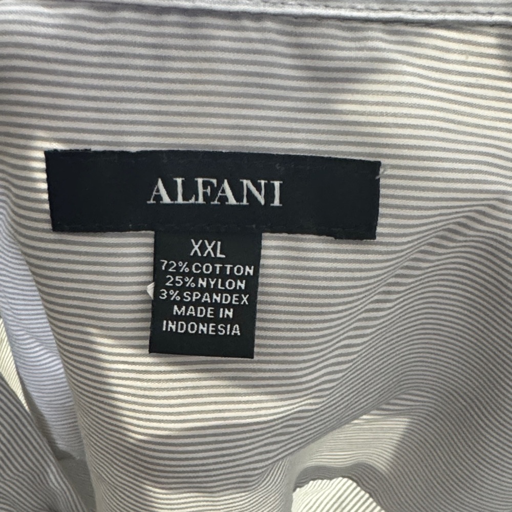 Alfani Gray Striped Dress Shirt